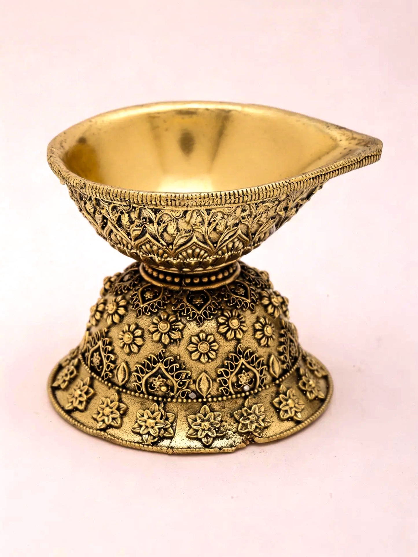 Small Superfine Brass Puja Diya Lamp 3 inch