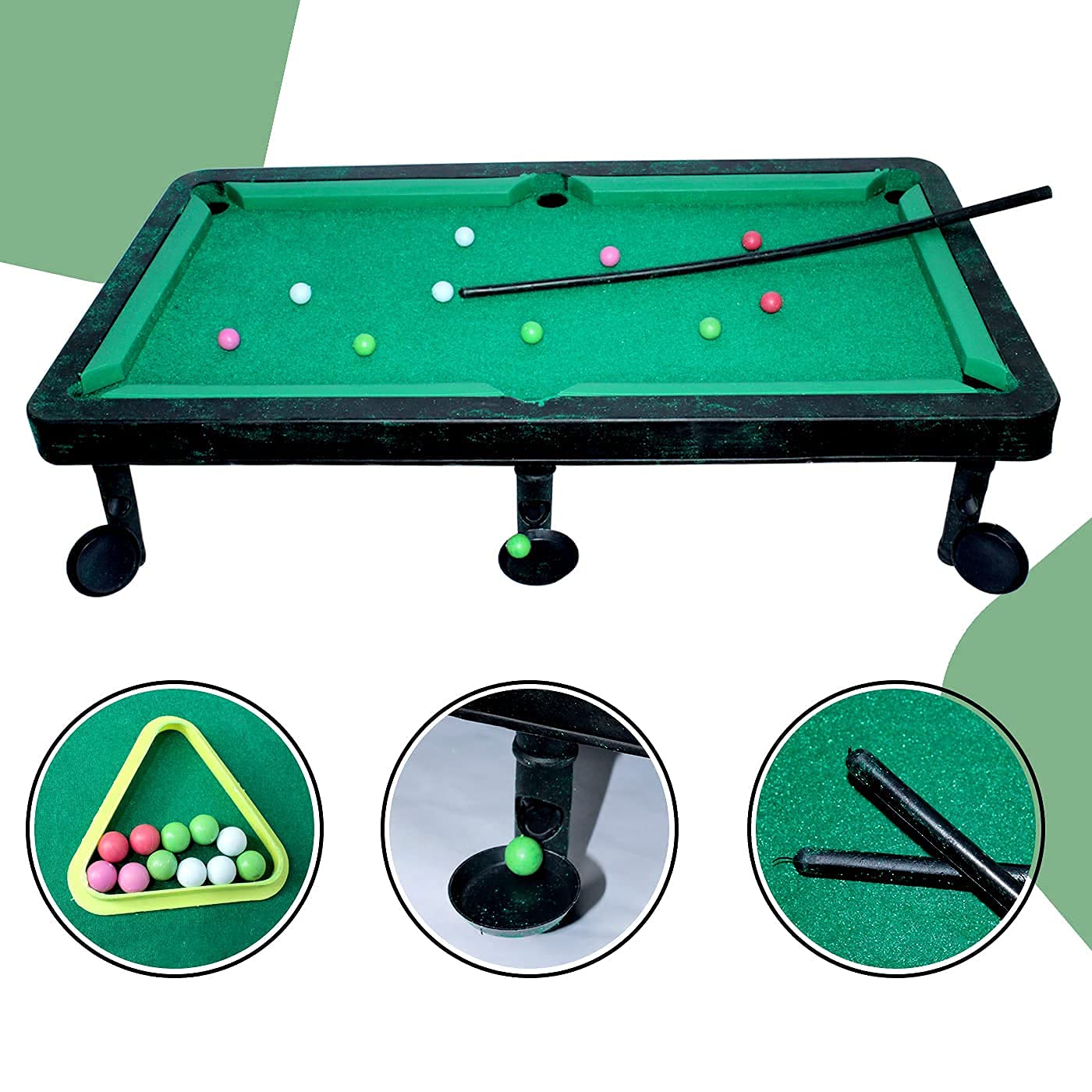 Pool Game Snooker Table for Kids with Cues Sticks and Balls