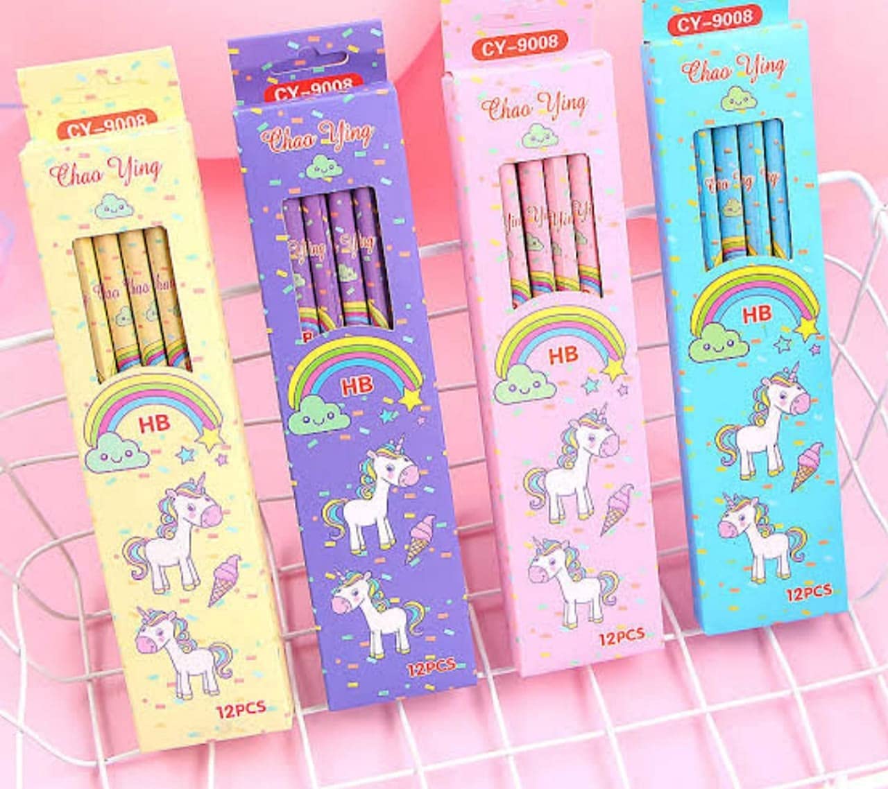 Unicorn pencils with rubber tip (1 Pack OF 12 Pencils)