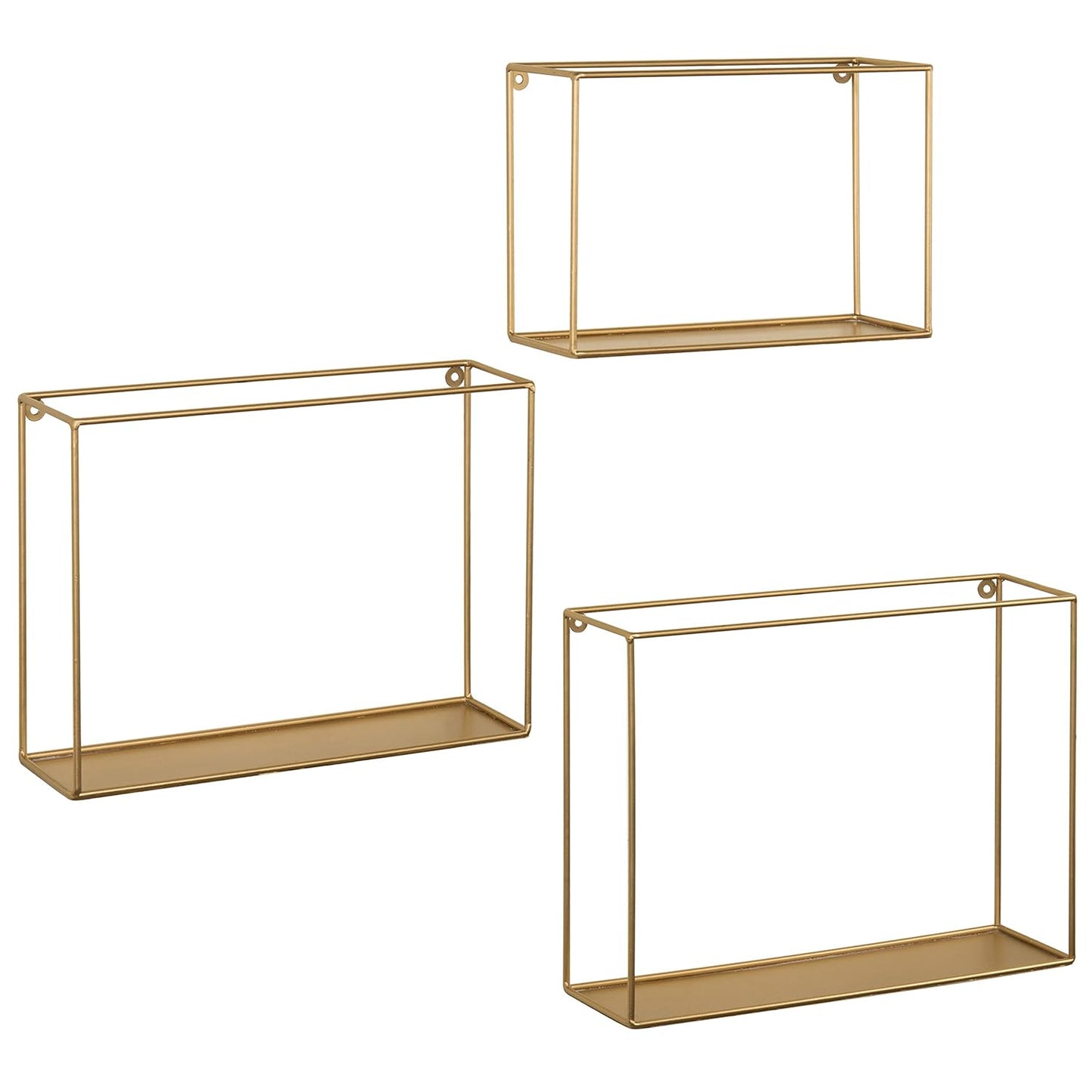 Metal Wire Frame Shelve Boxes-Set of 3
