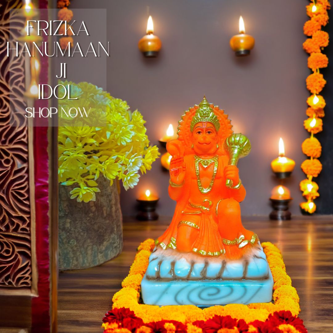 Lord Hanuman ji Murti, Sitting Position Idol/ for Pooja & Decoration Decorative Showpiece - 12.5 cm