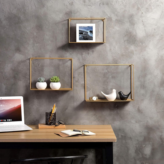 Metal Wire Frame Shelves -Set of 3