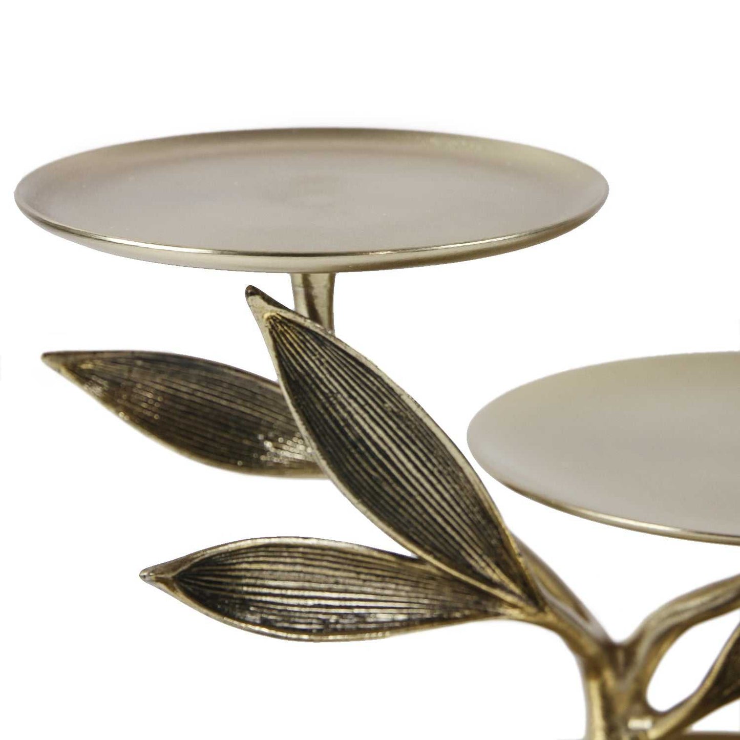 Gold 3-Tier Leaf Design Stand