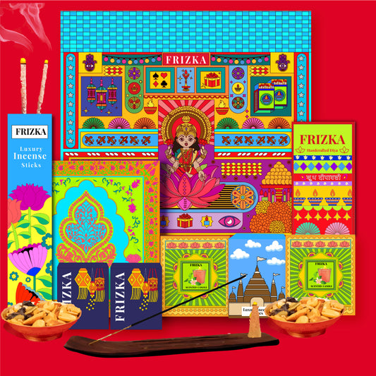 Frizka Lakshmi Splendor Diwali Gift Box | 12 Premium Festive Items | Luxury Diwali Hamper for Family, Friends & Corporate Gifting