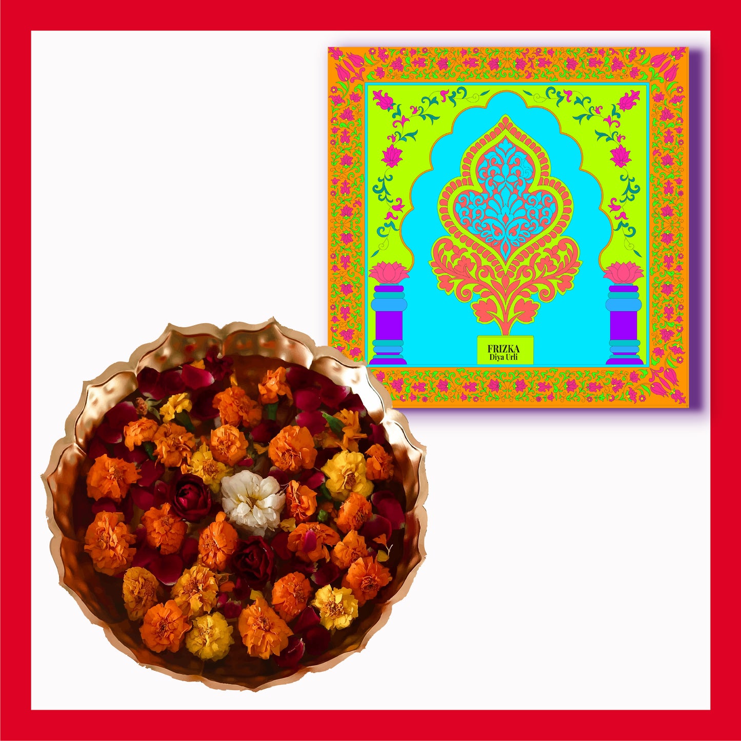 Frizka Happy Diwali Gift Box 2025 | Premium Festival Hamper with Incense, Diyas, Lights Laxmi Ganpati Murti, Decor & Candles | Diwali Pooja & Gifting Pack