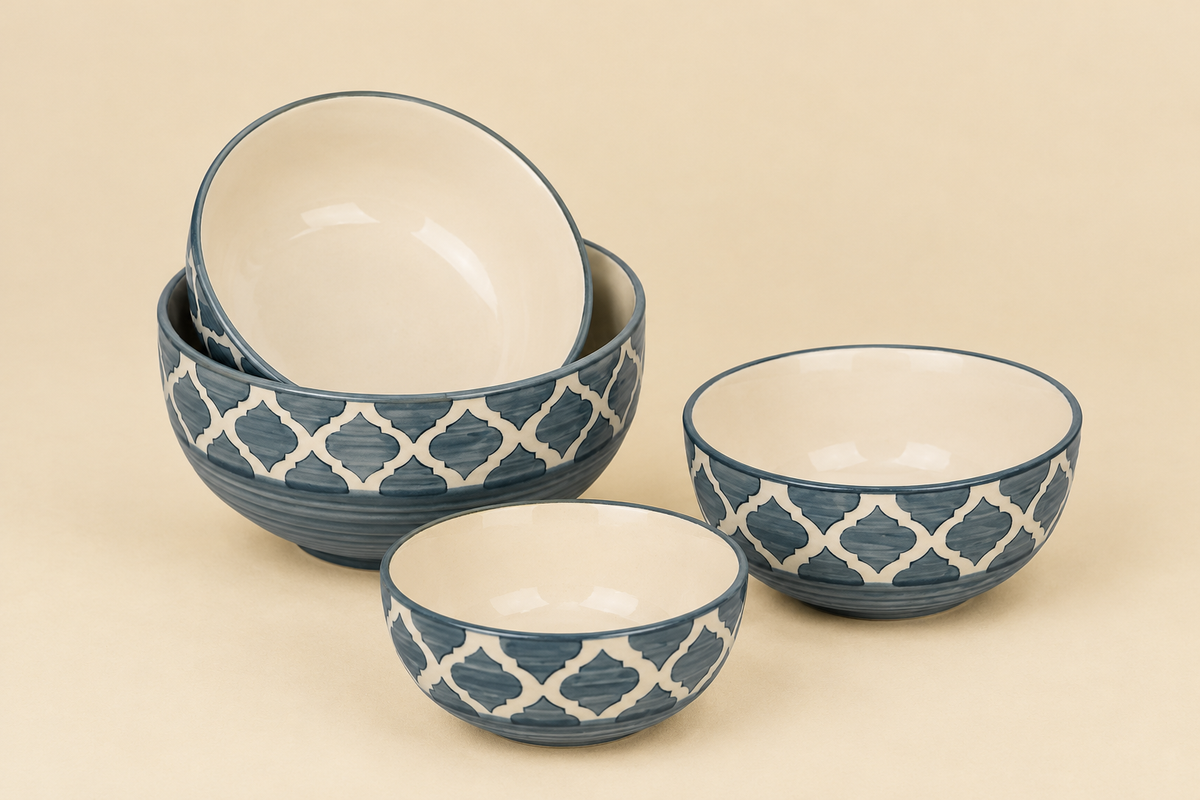 Serving Bowls Grey Moroccan Style