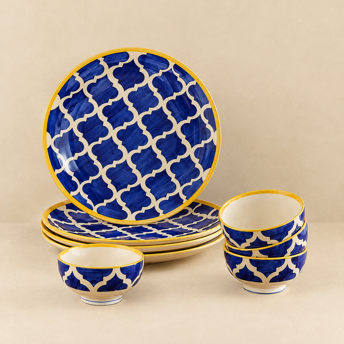 Moroccan Ceramic Dinner Plates (4 Units)