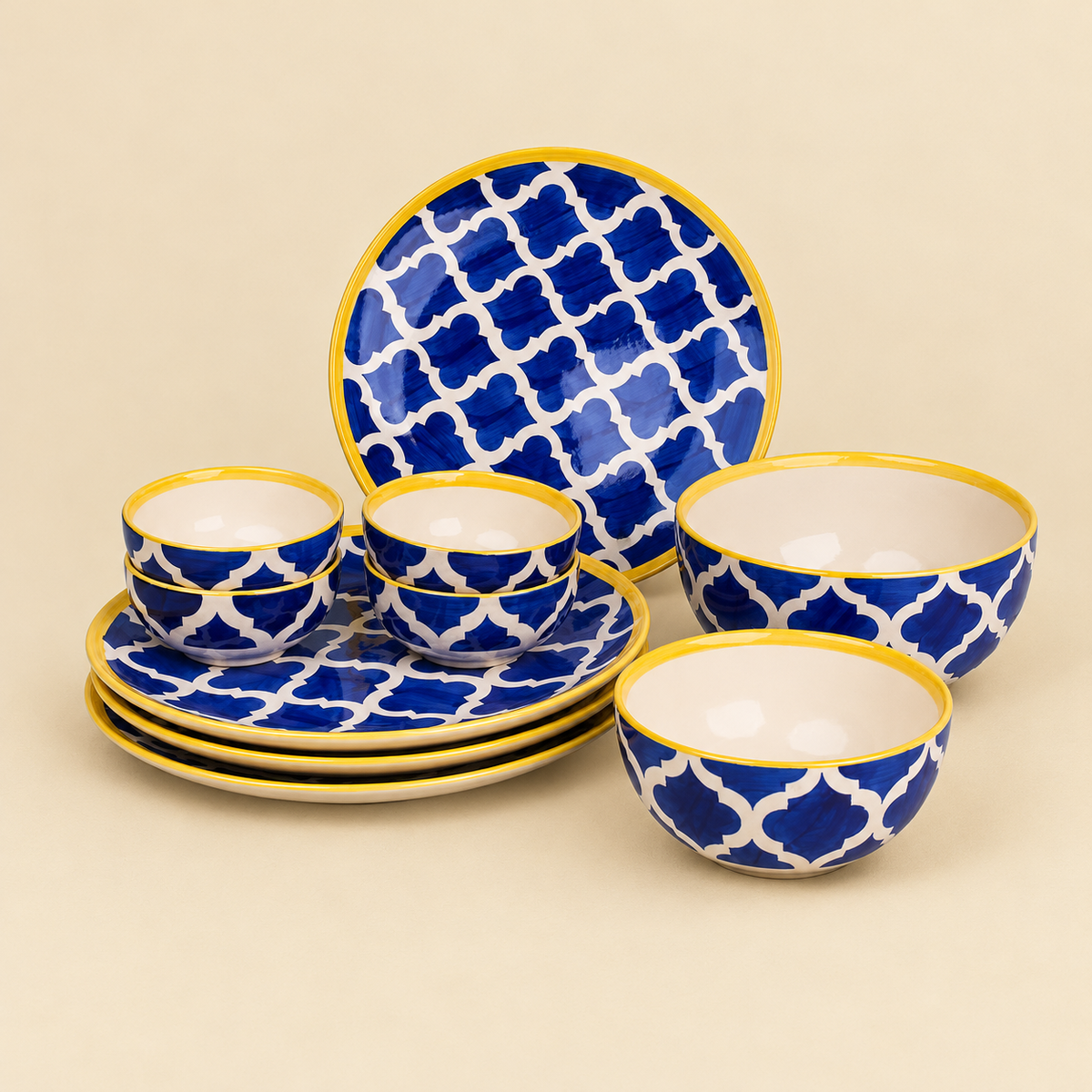 Dinner Set Blue Moroccan Design