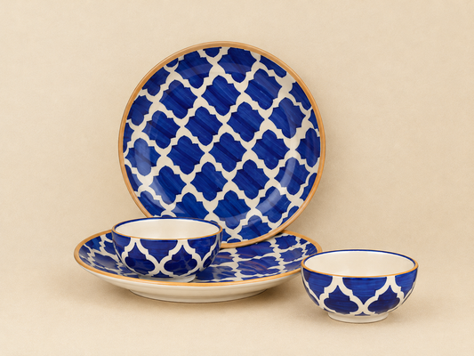 Moroccan Ceramic Dinner Plates (4 Units)