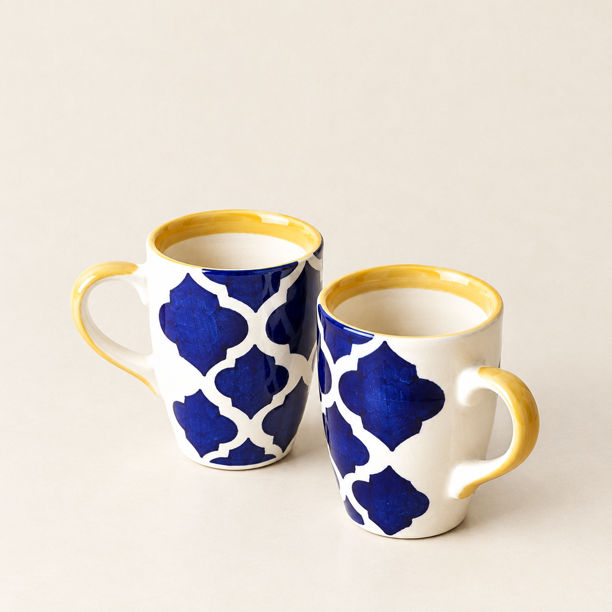 Moroccan Ceramic Coffee Mugs Set of 2