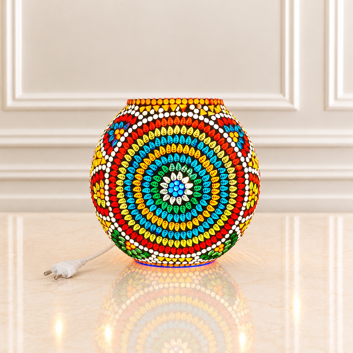 Classic Glow Table Lamp – Vintage Mosaic Bedside Accent Lamp