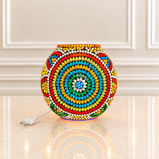 Classic Glow Table Lamp – Vintage Mosaic Bedside Accent Lamp