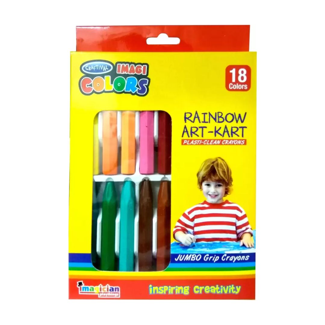 Imagi Color -Rainbow Art-Kart - 18 Colors Plasti Crayons  (Set of 1, Multicolor)