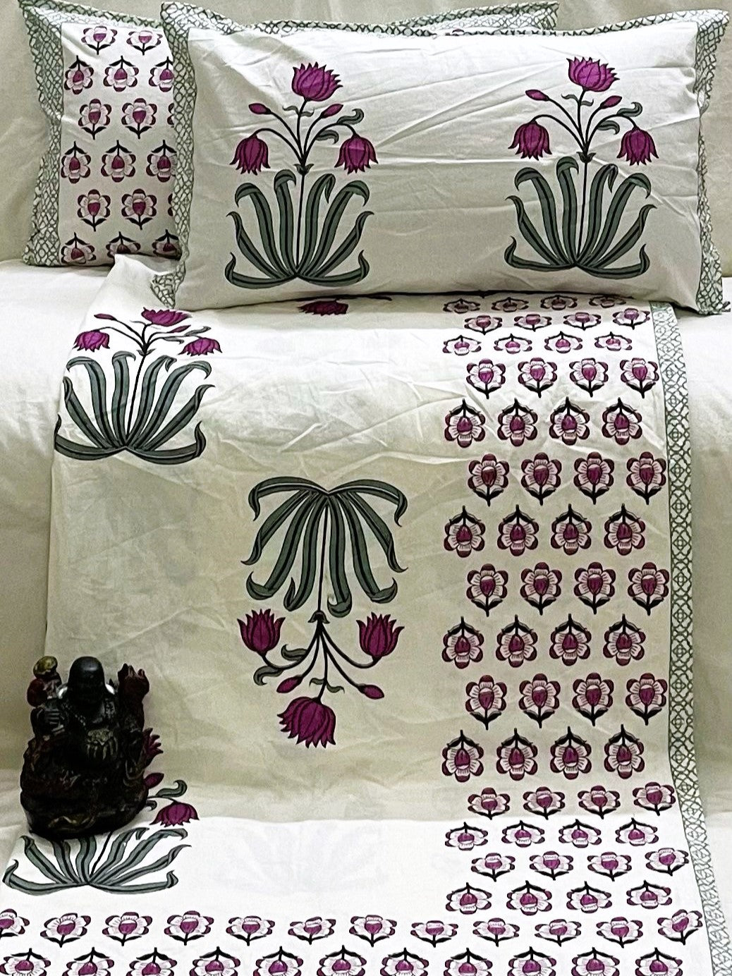 Jaipuri bedsheets King Size 100% Cotton bedsheet with 2 Pillow Covers