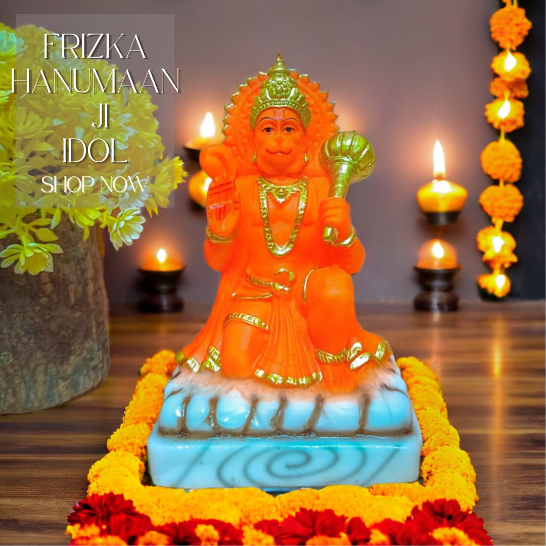 Lord Hanuman ji Murti, Sitting Position Idol/ for Pooja & Decoration Decorative Showpiece - 12.5 cm