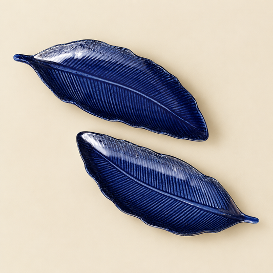 Serving Platter Beige Leaf Design-1 Pc