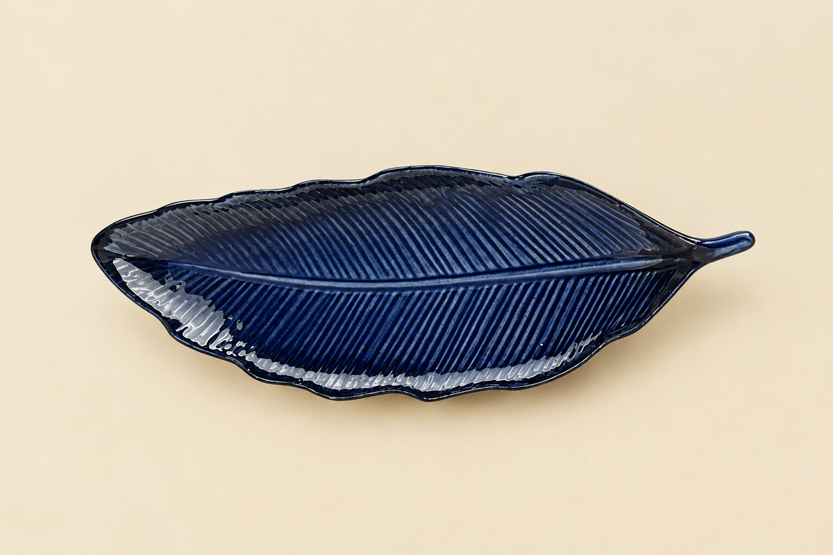 Serving Platter Beige Leaf Design-1 Pc