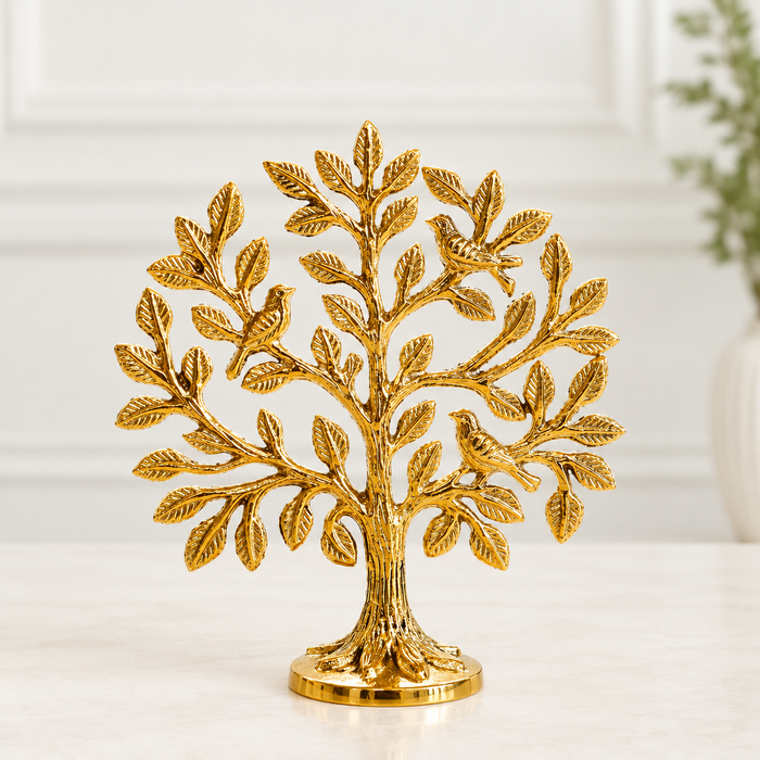 Aluminium Kalpavriksha Tree of Life with Birds – 6 Inch