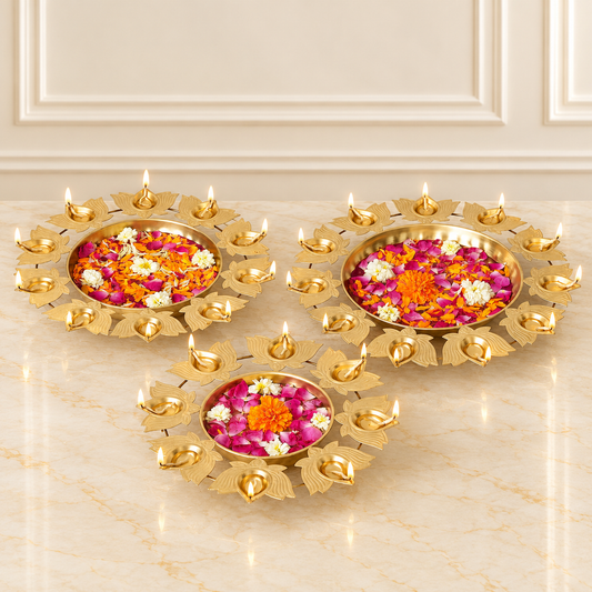 Iron Diya Urli Set of 3