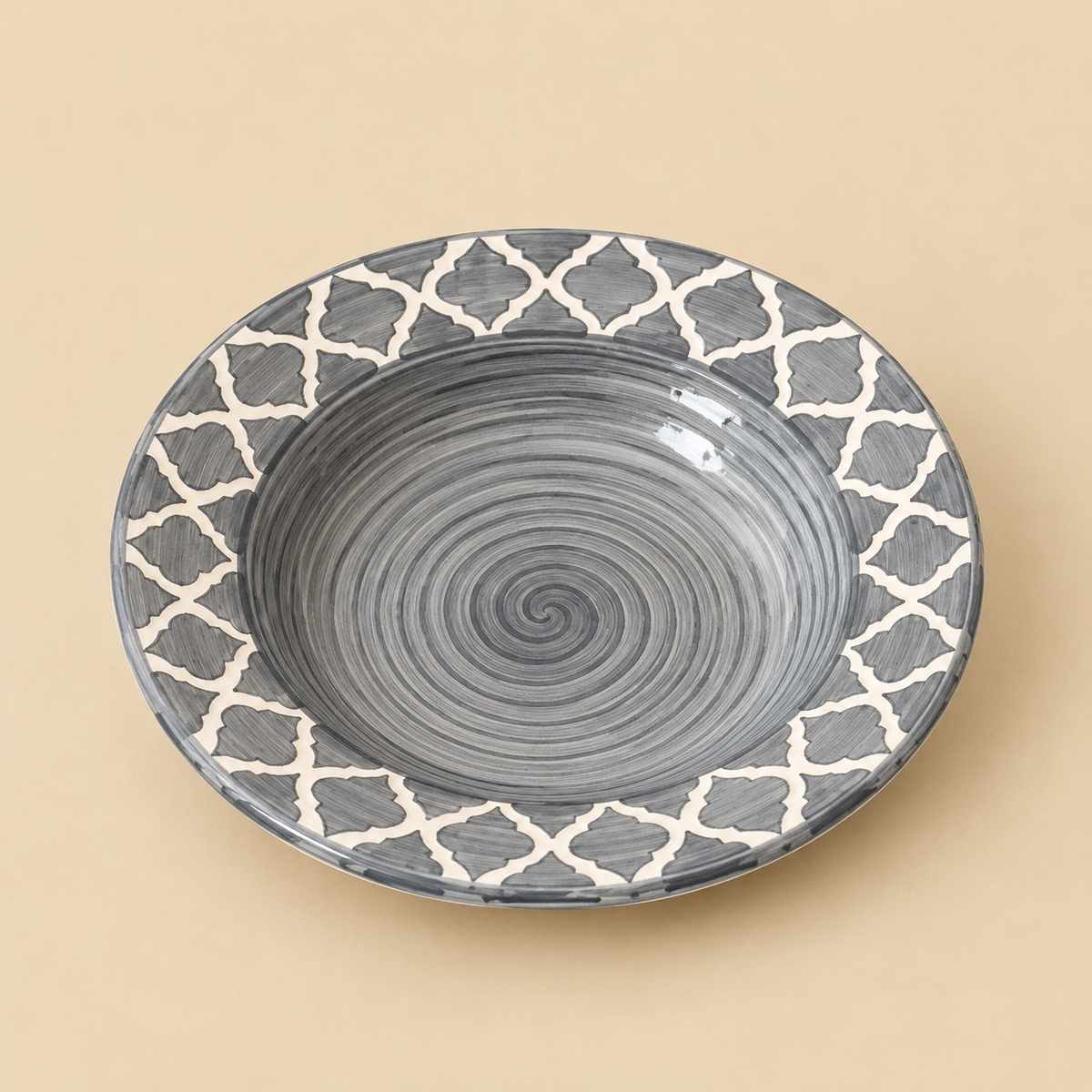 Grey Moroccan Pasta Plate