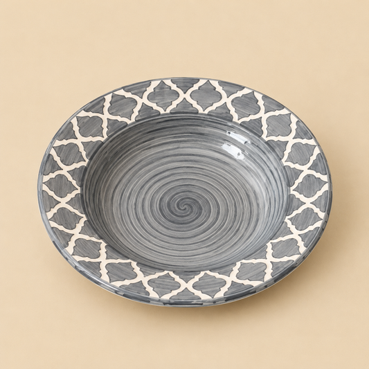 Grey Moroccan Pasta Plate