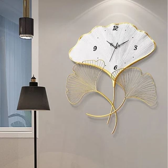Ginko Leaf Clock Wall Art