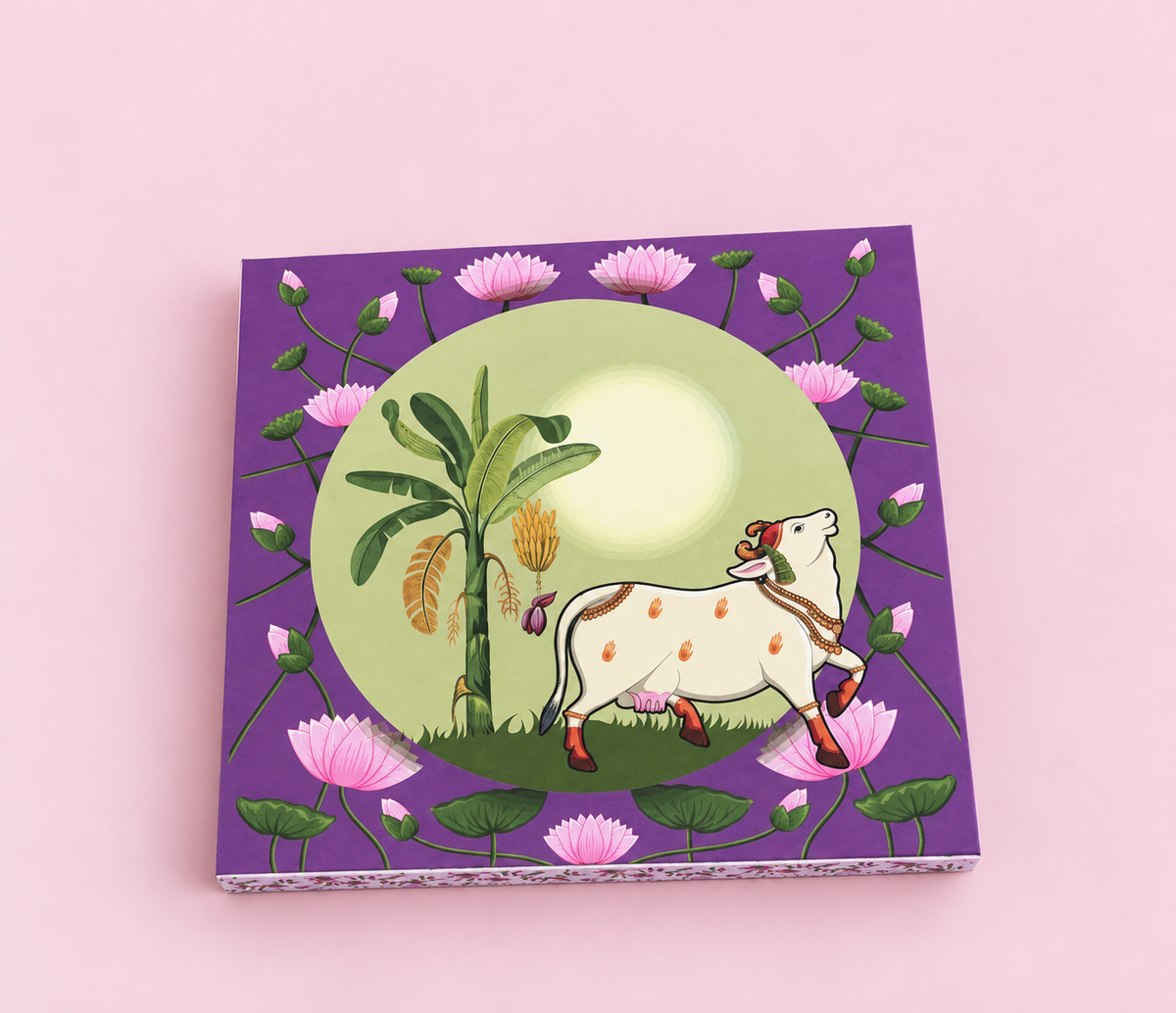 Lotus Marble Platter and Coaster Set – Luxury Festive Gift Box