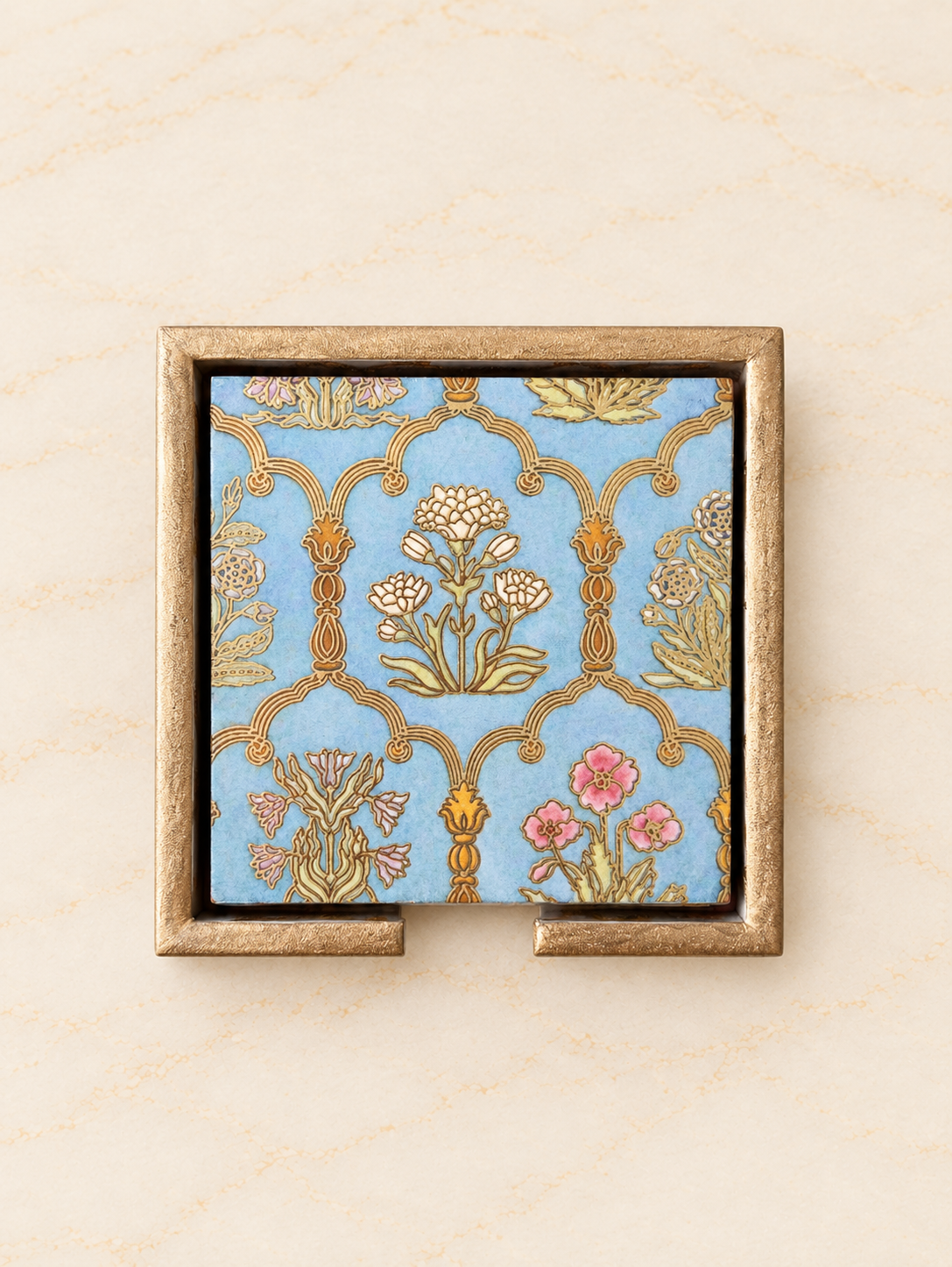 Set of 6 Coasters with Case – Gulnaar Floral Arch