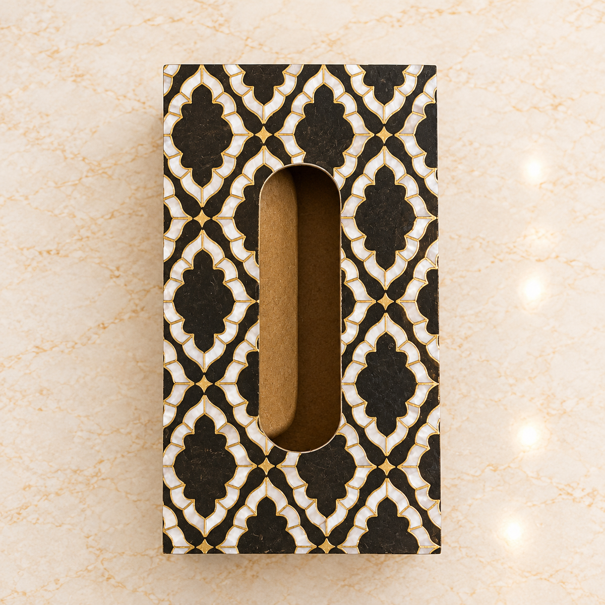 Black & Gold Tissue Box Holder