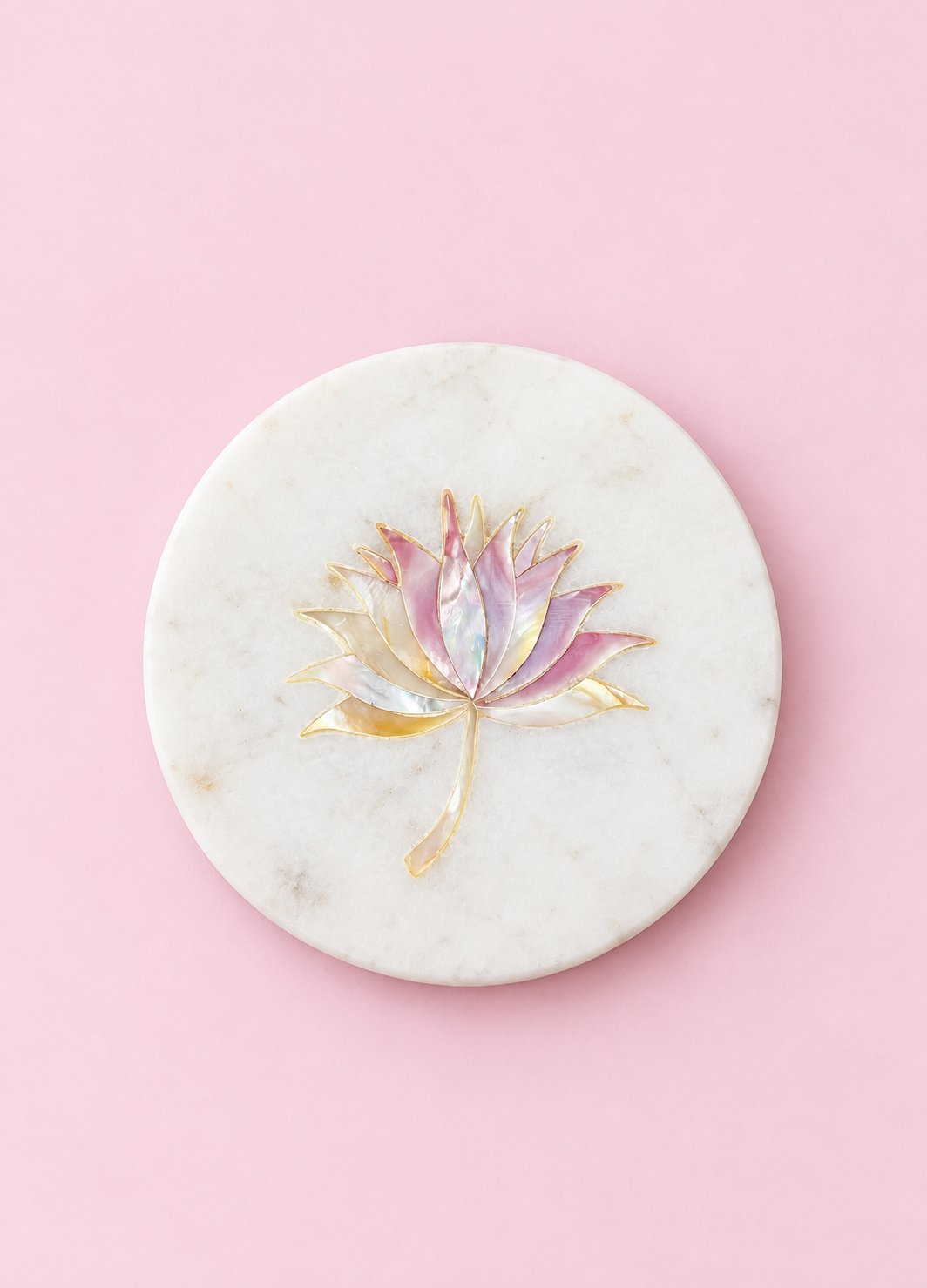 Lotus Marble Platter and Coaster Set – Luxury Festive Gift Box