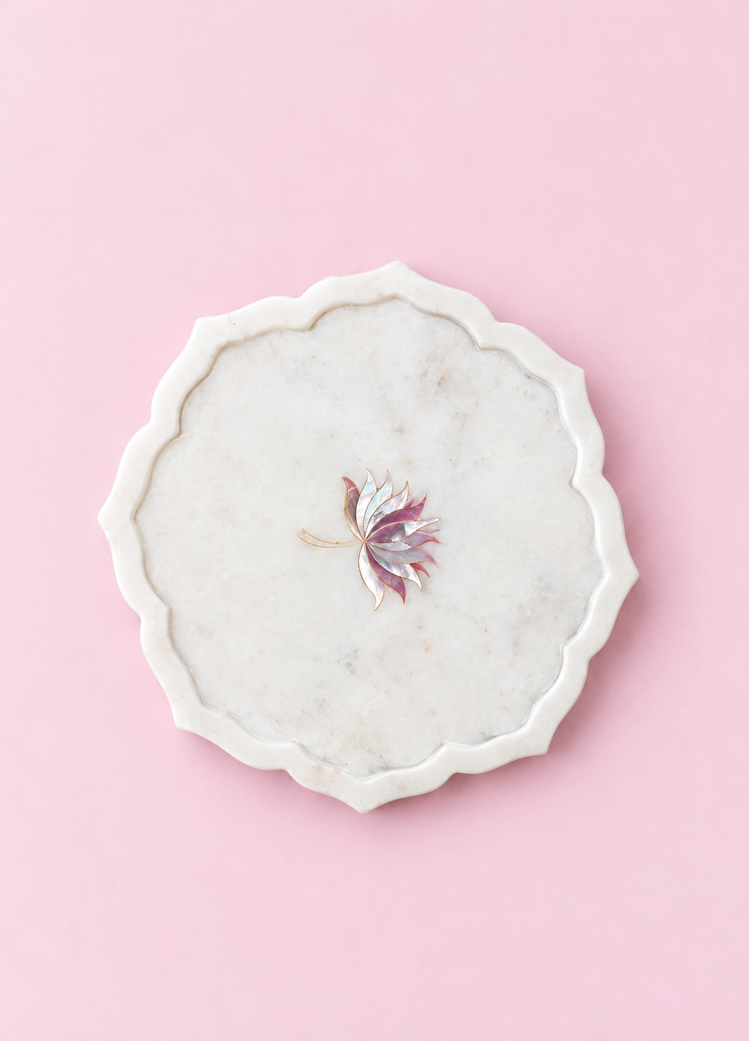 Lotus Marble Platter and Coaster Set – Luxury Festive Gift Box