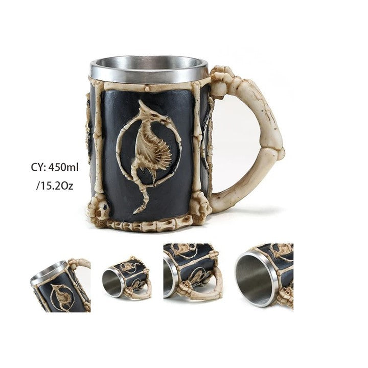 Frizka Dragon Skeleton Tankard 16 oz Mug