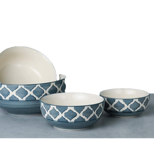 Ceramic Serving Bowls Grey - Set of 4