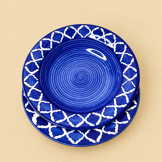 Blue Moroccan Pasta Plate