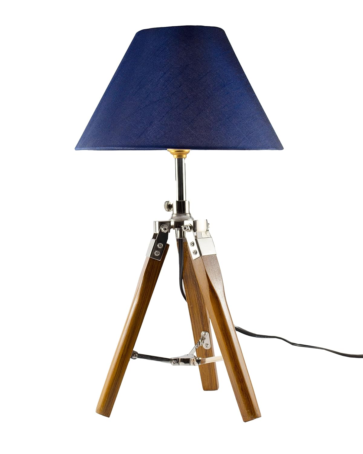 Sagwan Wood Tripod Table Lamp