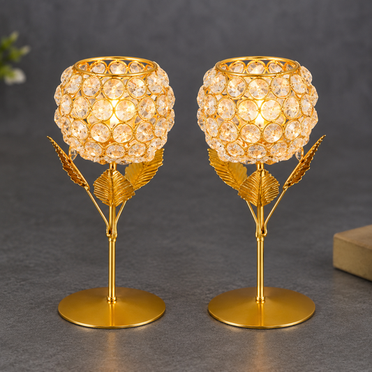 Crystal Tea Light Candle Holder Set of 2