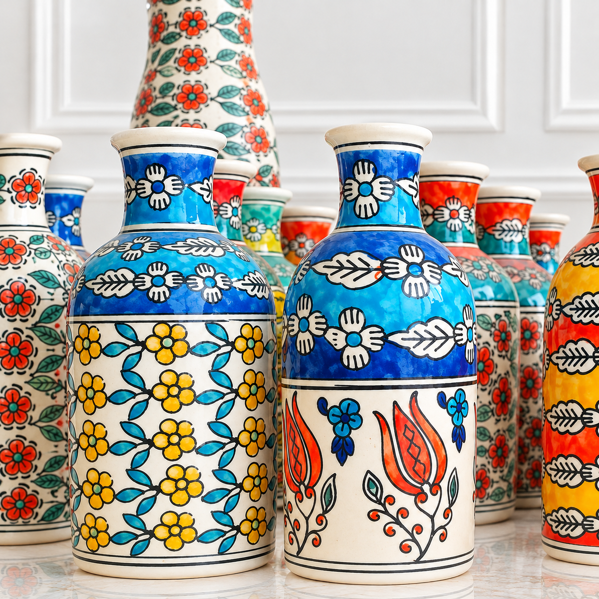 Hand Painted Ceramic Flower Vase (Set of 2 Assorted)