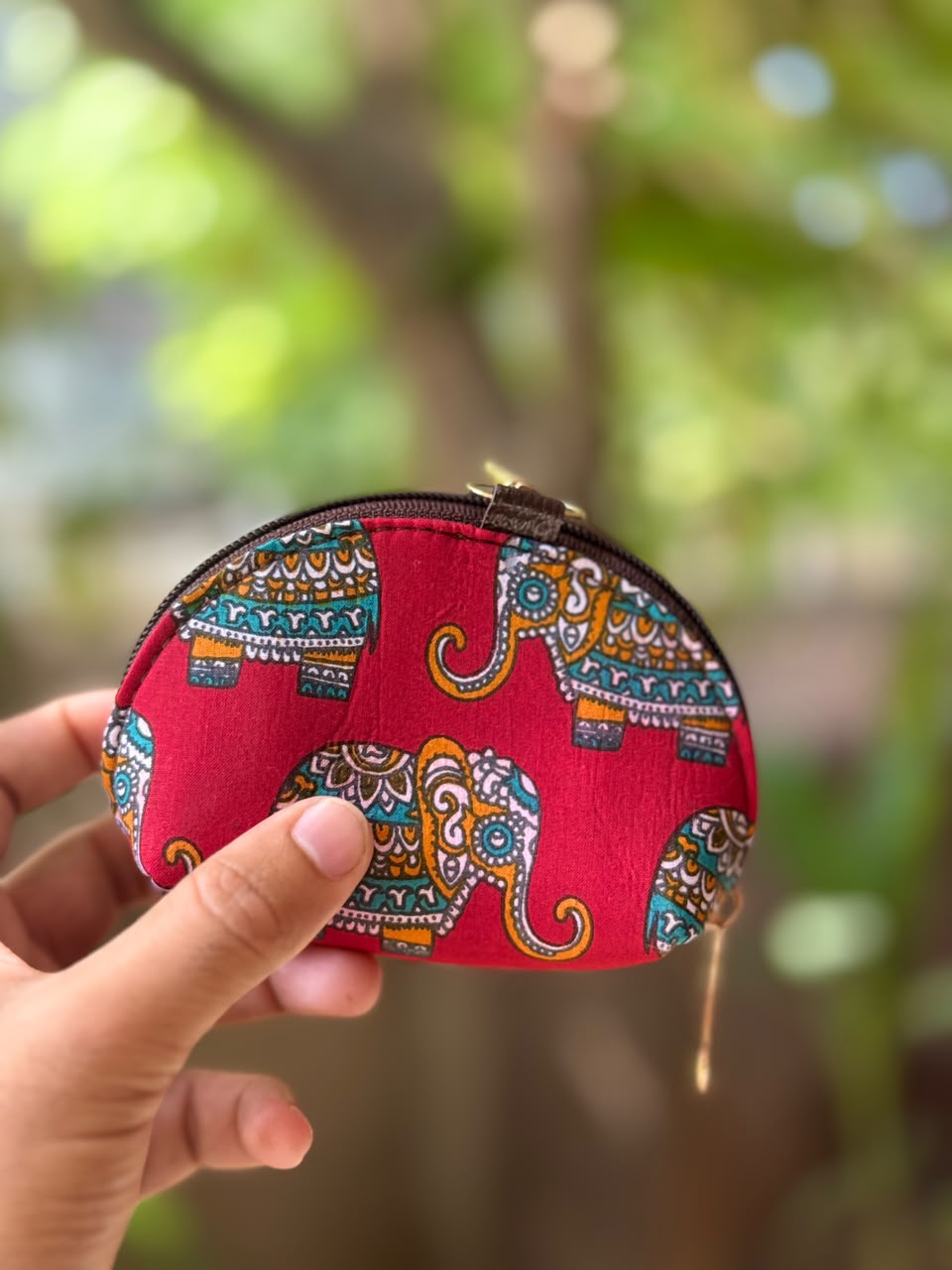 Hand Block Printed Fabric Coin Pouch (Assorted Set of 5)