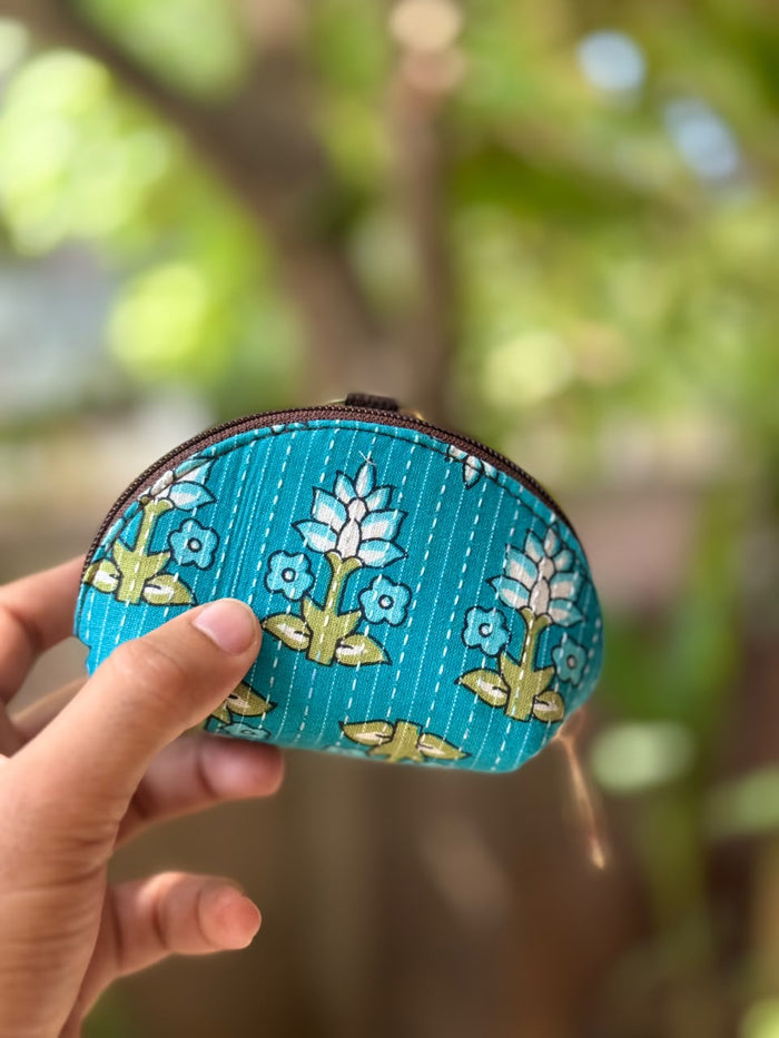 Hand Block Printed Fabric Coin Pouch (Assorted Set of 5)
