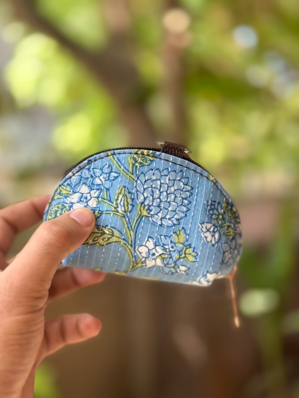 Hand Block Printed Fabric Coin Pouch (Assorted Set of 5)