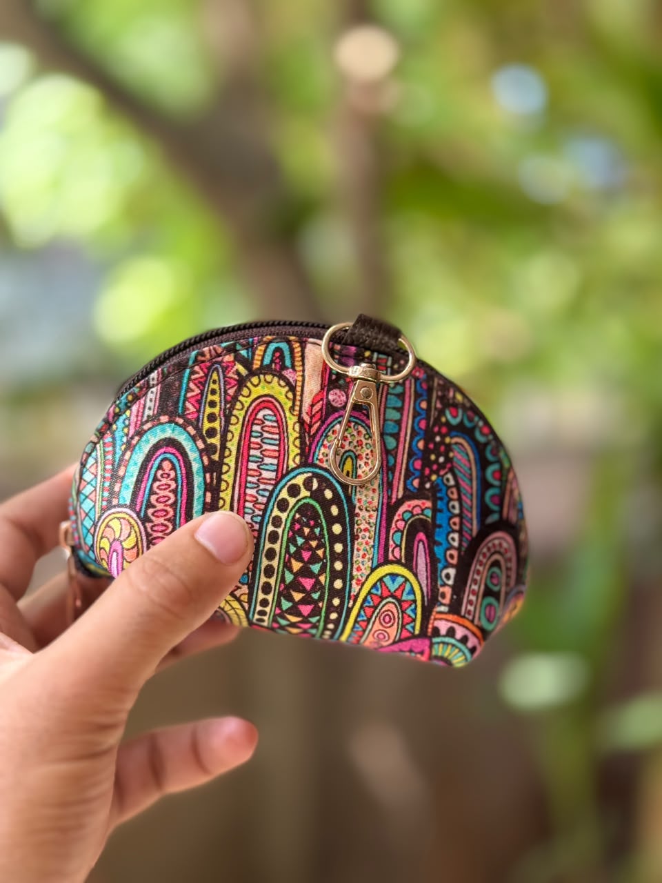Hand Block Printed Fabric Coin Pouch (Assorted Set of 5)
