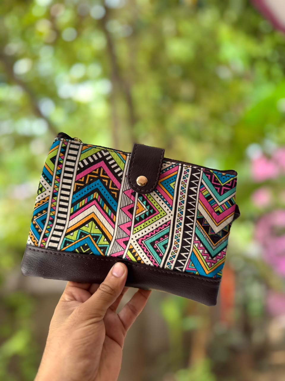 Stylish Printed Fabric Pouch (Assorted Set of 4)