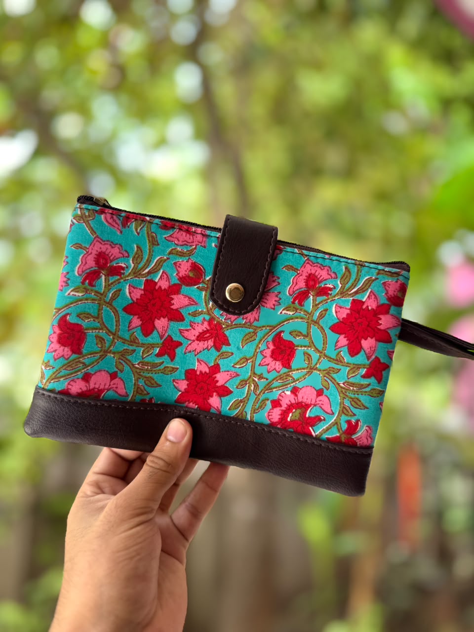 Stylish Printed Fabric Pouch (Assorted Set of 4)