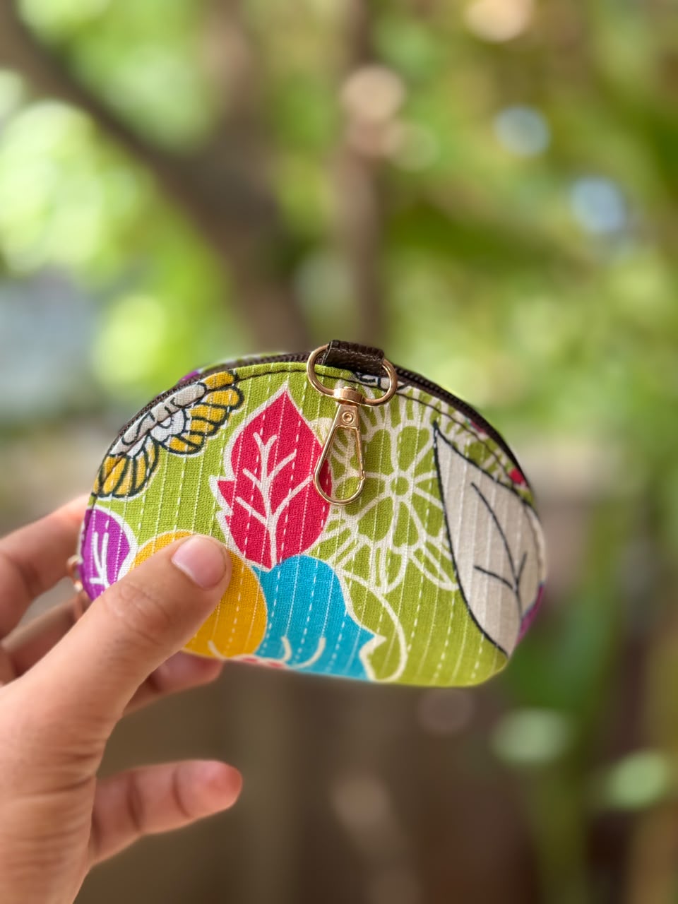 Hand Block Printed Fabric Coin Pouch (Assorted Set of 5)