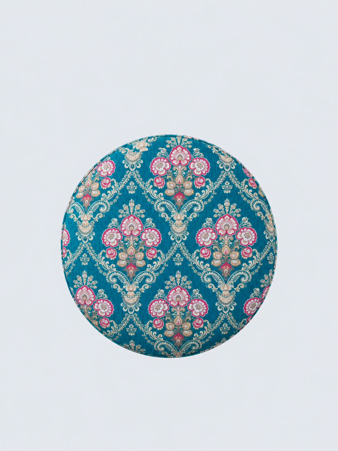 Teal Floral Footrest