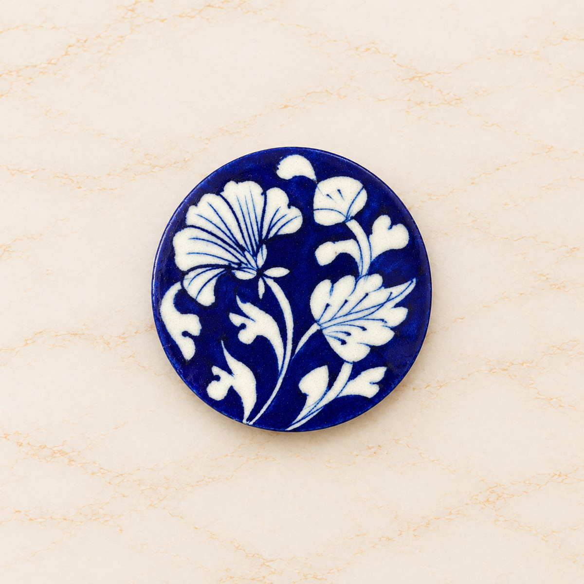 Jaipur Blue Pottery Coasters- Set of 4- Blue