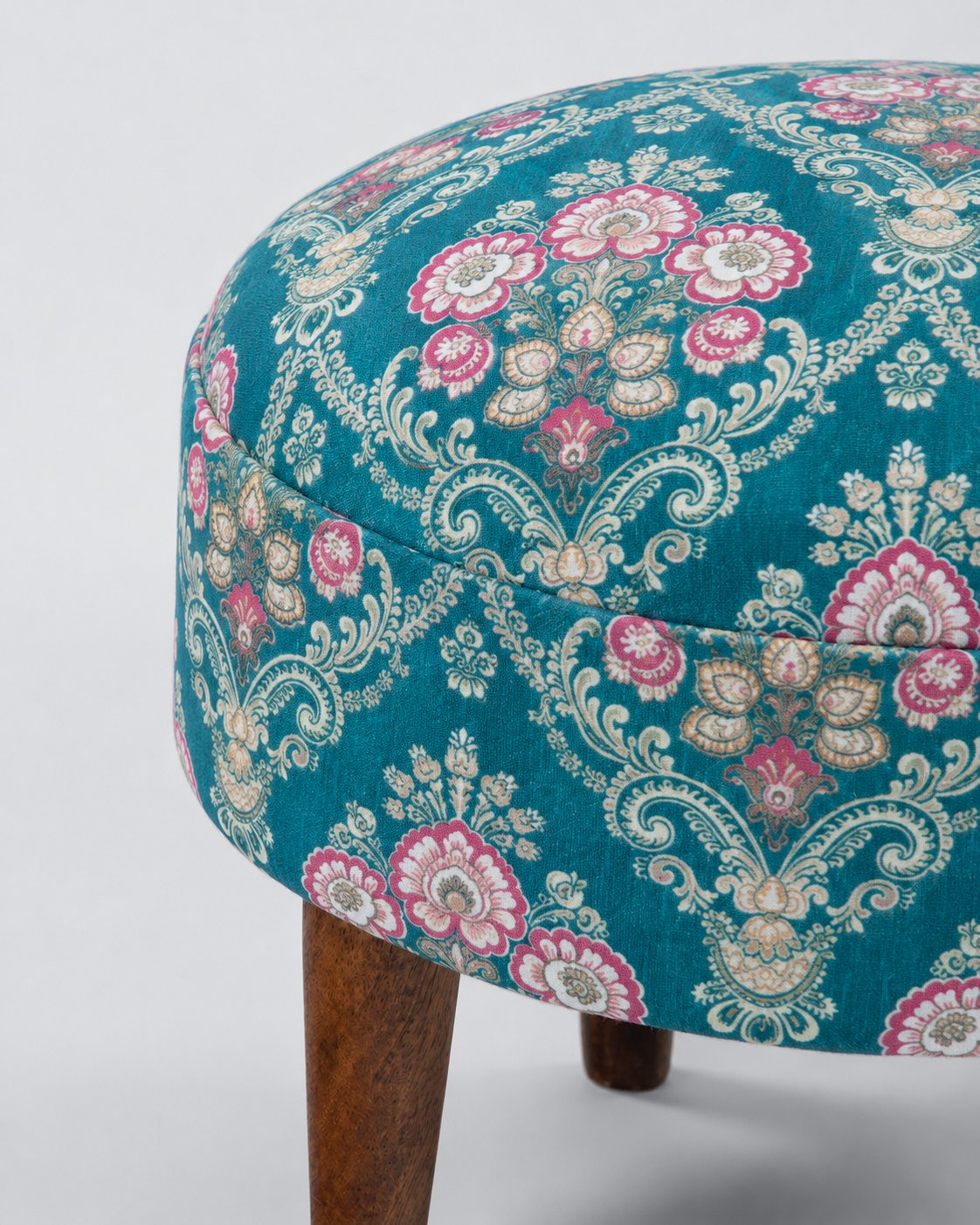 Teal Floral Footrest