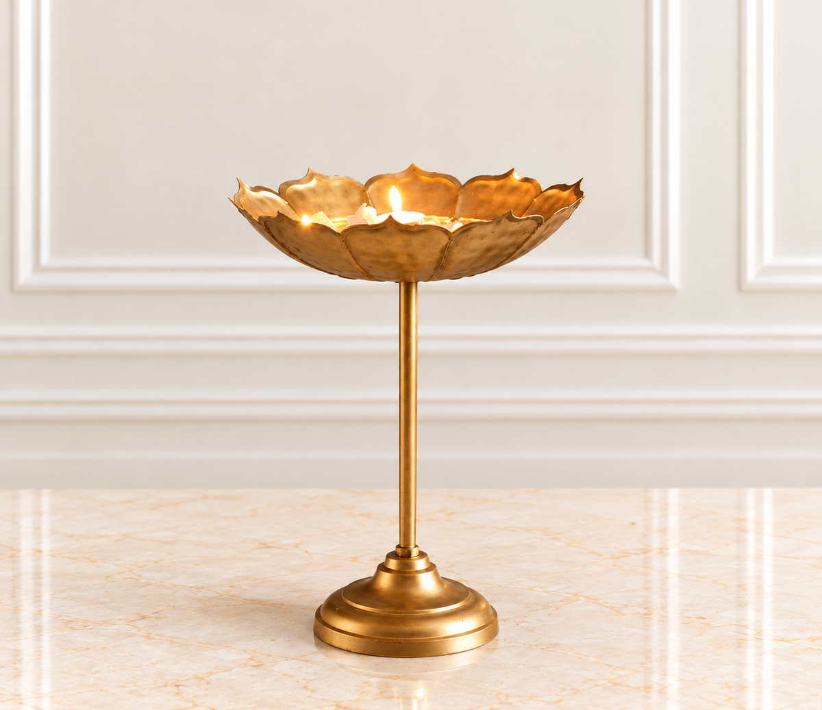 Gold Urli with Stand (Set of 3)