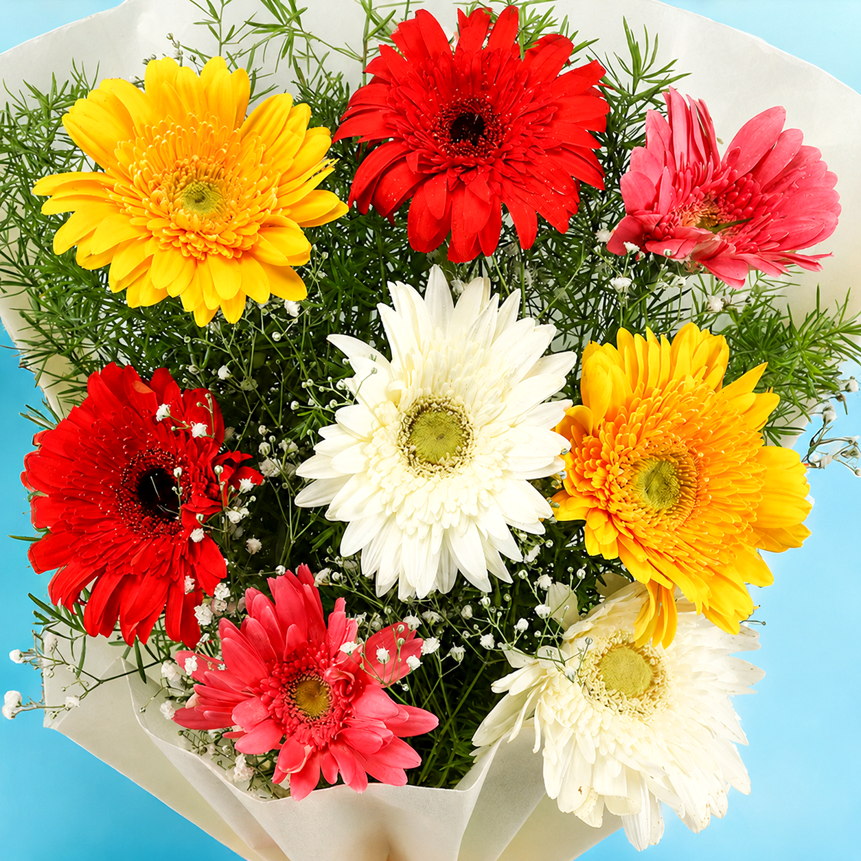 Gerbera Bouquet & Crochet Rakhi Combo