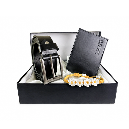 Leather Wallet & Belt Rakhi Gift Set for Brother